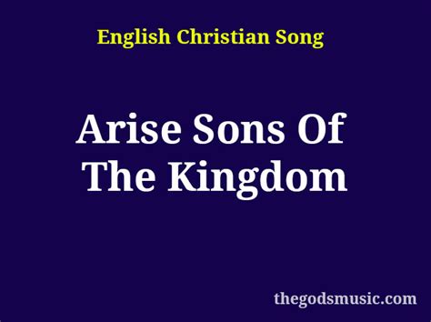 arescom hymn lyrics|Arise, sons of the kingdom .